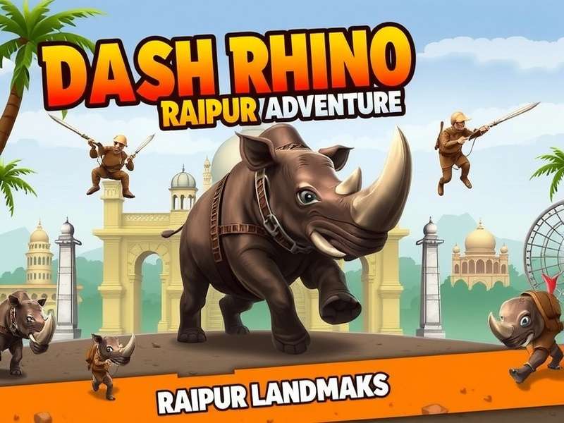 Dash Rhino Raipur Adventure Gameplay Screenshot